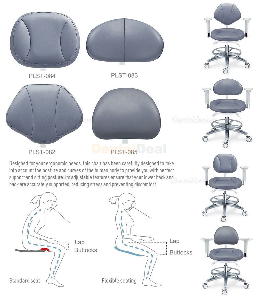 PLST-082-085 Ergonomic Dental Microscope Stool Operator Surgeon Chair with Amrest & Backrest